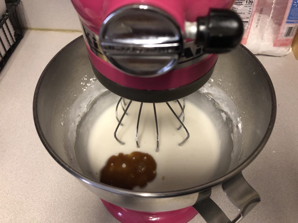 adding vanilla extract to swiss buttercream