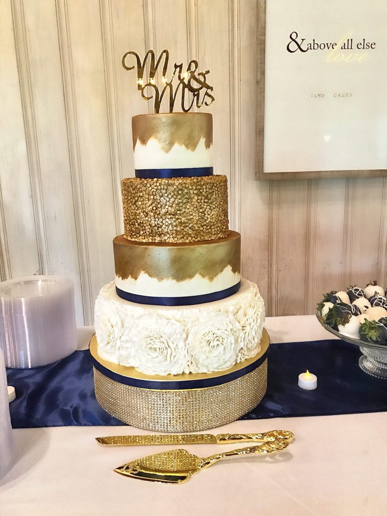 sequin wedding cake 