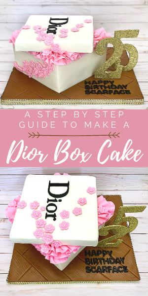Pinterest cover for Dior box cake